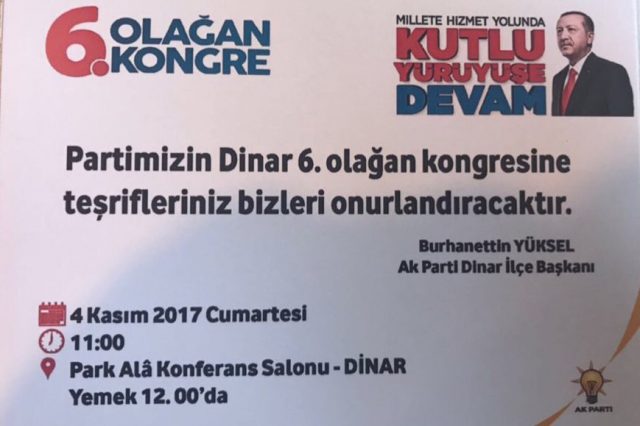 Ak Parti Dinar 6. Olağan İlçe Kongresi Merakla Bekleniyor