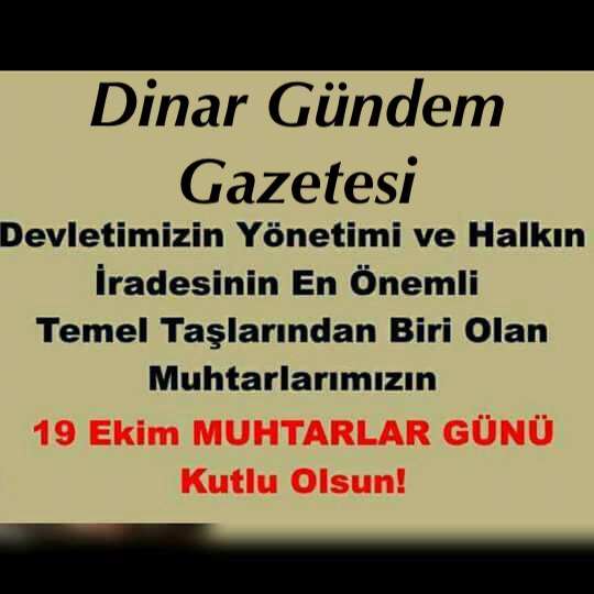 19 Ekim Muhtarlar Günü Kutlu Olsun