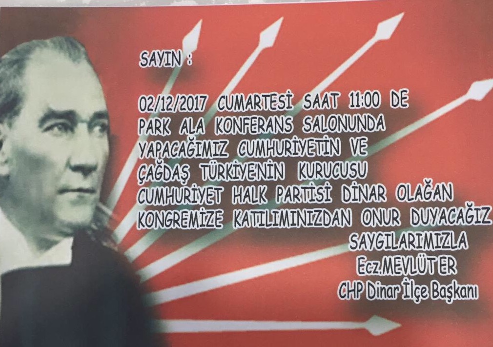 Chp Dinar Olağan Kongresi Yapılacak