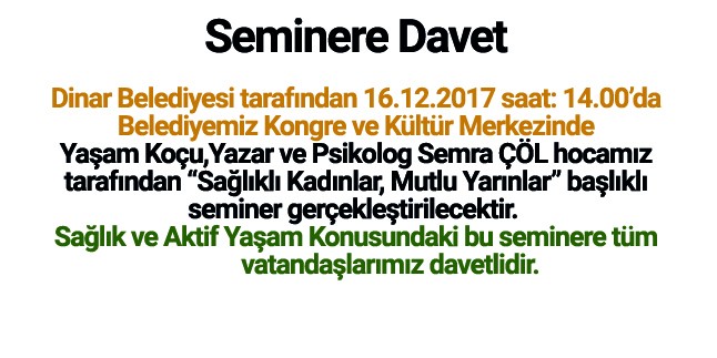 Seminere Tüm Vatandaşlarımız Davetlidir