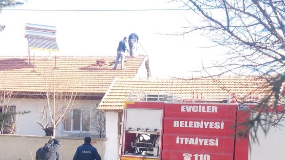Evciler İlçesinde Yangın Söndürüldü