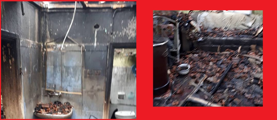 Dinar’da çıkan Yangında Ev Kullanılamaz Hale Geldi