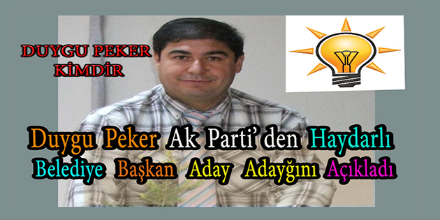 Ak Parti Haydarlı Belediye Başkan Aday Adaylığını Duygu Peker Açıkladı