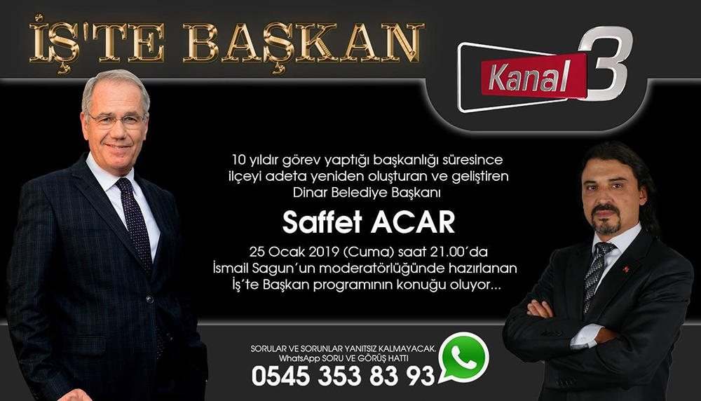 Başkan Acar İş’te Başkan Programına Konuk Oluyor