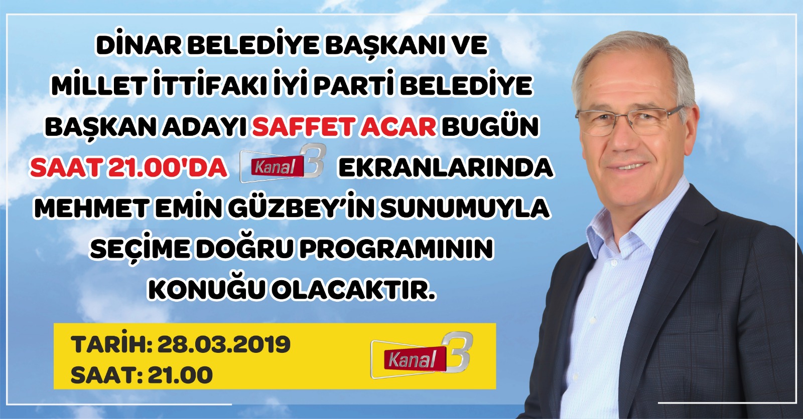 Başkan Saffet Acar Kanal 3 Seçime Doğru Programına