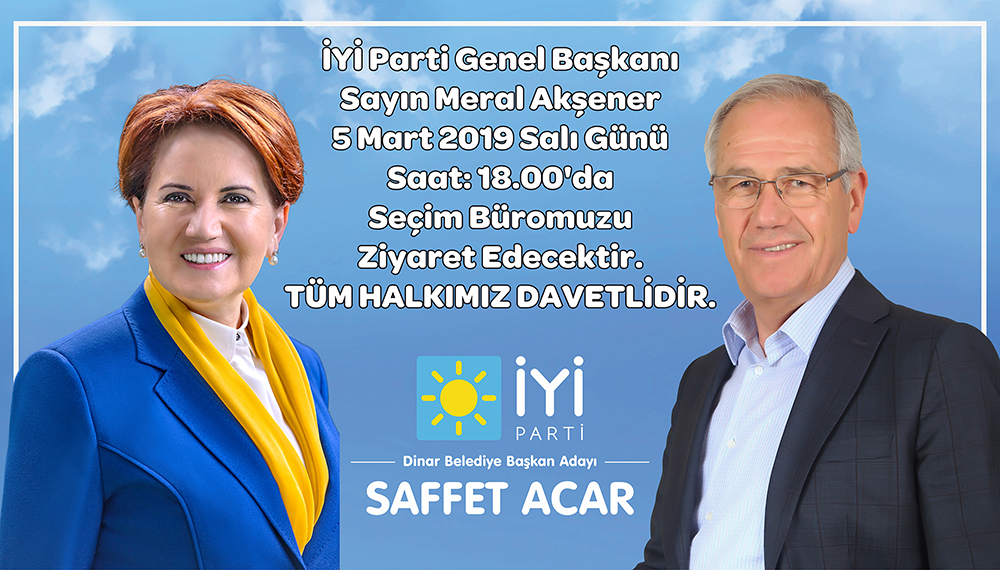 Meral Akşener Dinar’a Geliyor