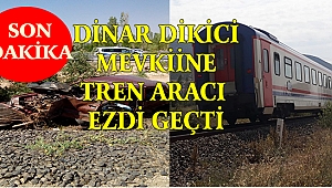 Dinar'da Tren Otomobile Çarptı