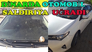 Dinar'da Bir Otomobil Saldırıya Uğradı