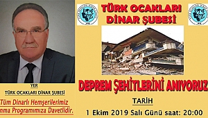 Dinar'da Deprem Şehitlerini Anma