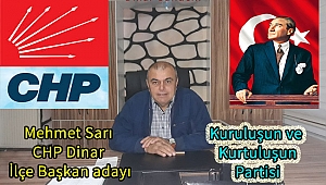 MEHMET SARI CHP DİNAR İLÇE BAŞKANLIĞINA ADAYLIĞINI AÇIKLADI