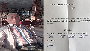 Ak Parti Dinar'da Sefer Metin Ailesi ile birlikte istifa dilekçesini hazırladı