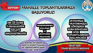 Başkan Sarı Mahalle Toplantılarına Başlıyor