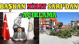 Dinar Pancar Mahallesi Yol Üzerinde Ağaç Kesimi ile ilgili Açıklama Başkan Nihat Sarı'dan geldi