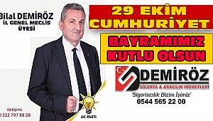 İGM Üyesi Bilal Demiröz 29 Ekim Cumhuriyet Bayramı mesajı Yayınladı