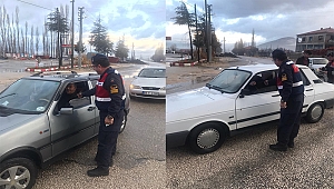 Dinar'da Jandarma Trafik Ekiplerinden Uygulama
