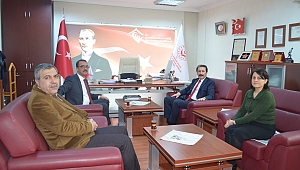 Dinarlı Hemşerimiz Sayın Mustafa Tarlacı Afyonkarahisar İl Müdürü Yasin Evcin'i Ziyaret Etti