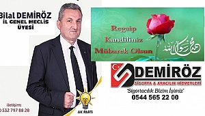 İGM Üyesi Demiröz’den Regaip Kandili Mesajı
