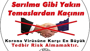 Belediyemizden Esnaf dükkânlarının camlarına “Evde Kal Sağlıklı Kal” uygulaması