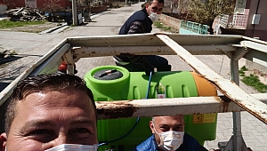 Dinar'da 3 Mahalle Muhtarları tarafından Üçlerce, Santral ve Bağlar Mahallesi Koronavirüse Karşı İlaçlandı