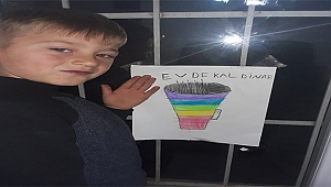 Dinar'da Öğrencimiz 'Evde Kal Dinar' görseli çizdi