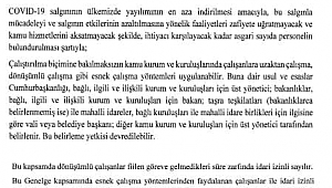 GENELGE; Cumhurbaşkanlığından, Covıd- 19 Kapsamında Kamu Çalışanlarına Yönelik İlave Tedbirler