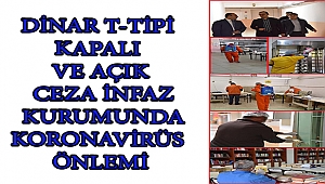 DİNAR T-TİPİ KAPALI VE AÇIK CEZA İNFAZ KURUMUNDA KORONAVİRÜS ÖNLEMİ