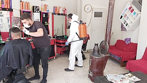 Belediyemiz tarafından Berberler ve Kuaförler dezenfekte ediliyor