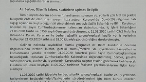 Dinar'da Alınan Hıfzıssıhha Kurul Kararları