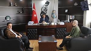 Dinar Yeni Halk Bankası Müdürü Akkaya'dan Başkan Nihat Sarı'ya Ziyaret