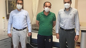 Dinar Başhekimi Çelik'den Şenol Yılmaz'a Geçmiş Olsun Ziyareti