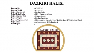 Dazkırı Halısı Artık Tescilli