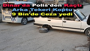 Dinar'da Drift Yapan Sürücünün Polisten Kaçarken Arka Tekeri Koptu