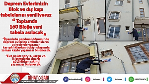 Başkan Sarı: “Deprem Evlerimizin blok ve dış kapı tabelalarını yeniliyoruz”