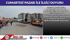 Cumartesi Pazarı ile ilgili Duyuru