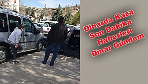 Dinar'da maddi hasarlı kaza meydana geldi