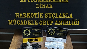 Dinar'da Eroin, Suboxone, lyrica ve tabanca yakalandı