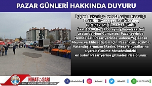 Dinar’da Pazar Günleri hakkında duyuru