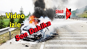 Otomobil Bir Anda Alev Aldı