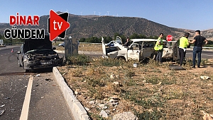 Dinar'da Yeni Açılan Çivril Yolunda Kaza: 2 ağır yaralı