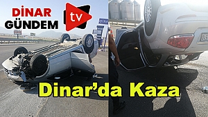 Dinar'da Otomobil Takla Attı- 1 yaralı