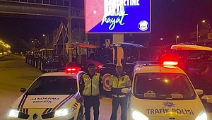 Dinar'da Trafik Polisi ve Trafik Jandarma Ekiplerinden 