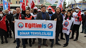 Dinar'da İş Bırakma Eylemi Yaptı