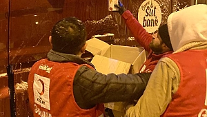 Kızılay Dinar Şubesinden yolda kalan şoförlere yardım eli