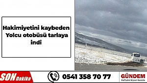 Hakimiyetini kaybeden Yolcu otobüsü tarlaya indi