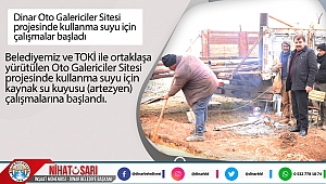 Dinar Oto Galericiler Sitesi projesinde kullanma suyu için çalışmalar başladı