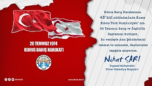 Başkan Nihat Sarı Kıbrıs Barış Harekâtı Barış ve Özgürlük Bayramını kutladı