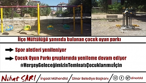 Çocuk oyun parklarımızda bulunan spor aletleri yenileniyor
