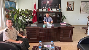 Dinar Askerlik Şube Başkanı İsmetcan Büyüköztürk'den Kaymakam Kapankaya'ya Veda Ziyareti