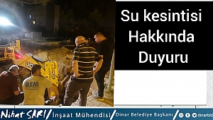 Belediyemizden Su kesintisi hakkında bilgilendirme