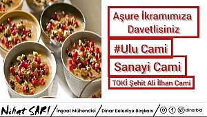 Belediyemizin aşure ikramına tüm halkımız davetlidir 